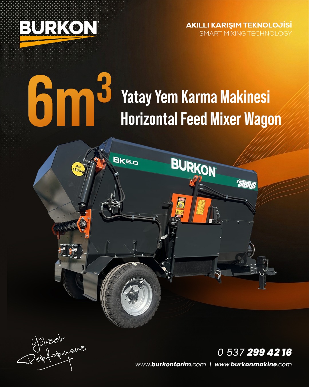 6 m3 Yatay Yem Karma Makinesi