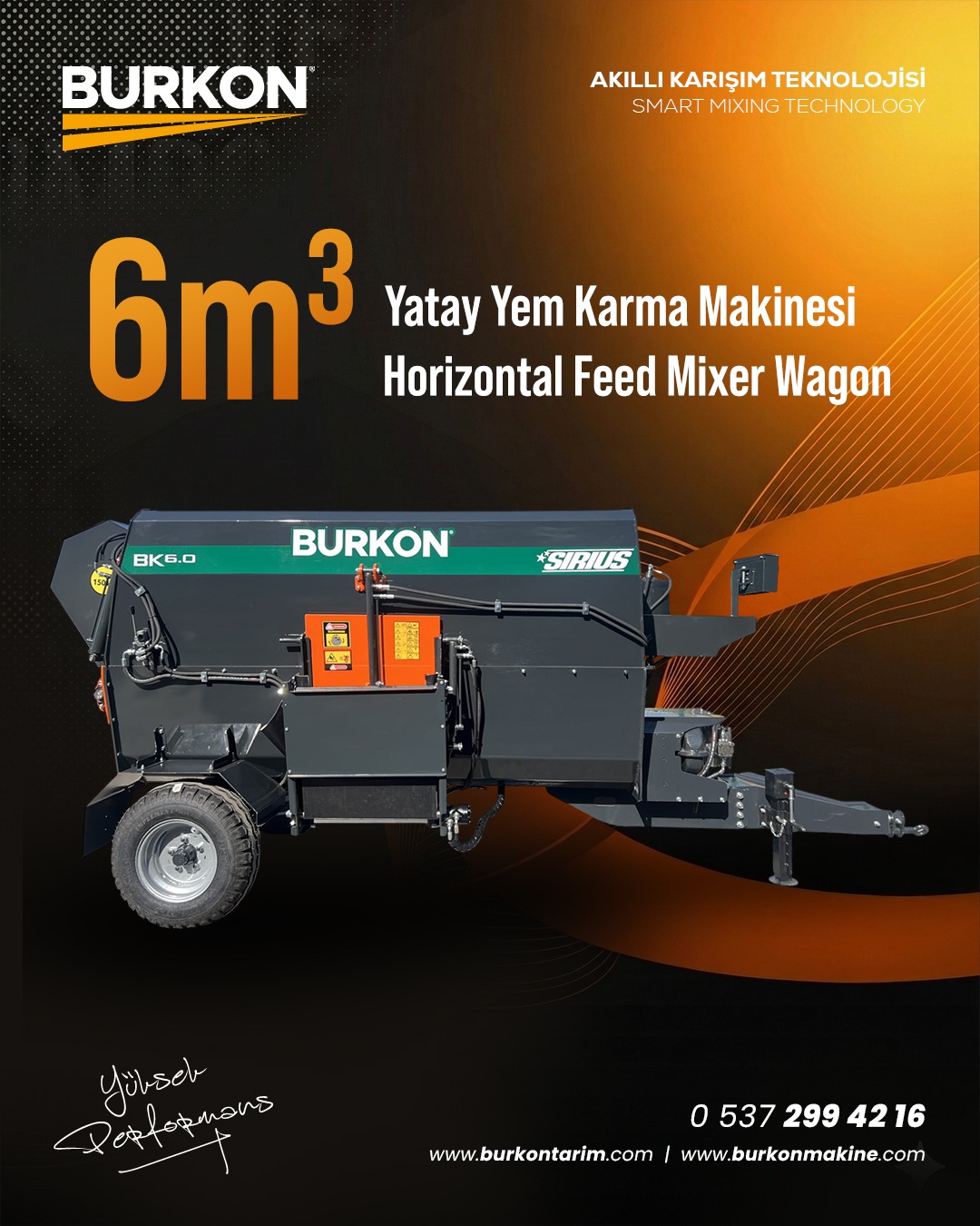 6 m3 Yatay Yem Karma Makinesi